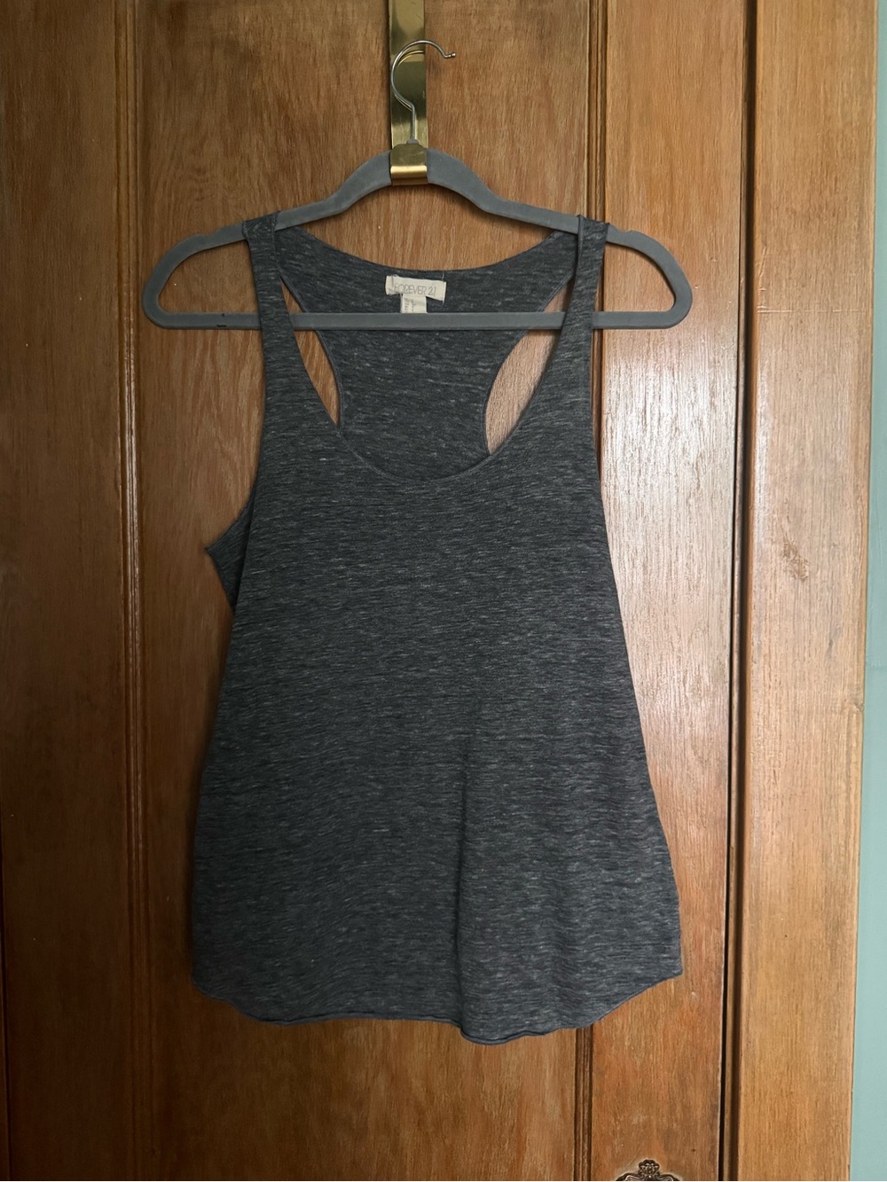 Gray racerback tank